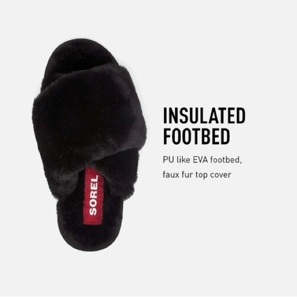 Sorel Shoes - Sorel Women's Black Faux Fur Insulated Slippers
